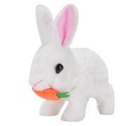 Taidda Peluche Coniglio Giocattolo Realistico Coniglietto Elettrico con Salti Ed Effetti Sonori per Genitore e Figlio Gioca 6,30x3,94x6,69 Pollici (WHITE)