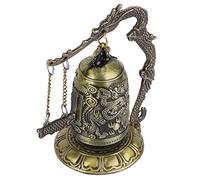 Taidda Piccola Campana con Lucchetto a Forma di Drago in Bronzo Intagliato con Design Delicato e Suono Dolce, Decorazione da Scrivania Perfetta per Amanti Dell'arte e Collezionisti