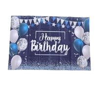 Taidda Sfondo di Buon Compleanno Palloncini Scintillanti con Motivi a Stella Banner per Decorazioni per Feste 99,3x59 Pollici Blu Navy Argento per Feste a Tema (39,37x59,06 pollici Tipo 7)