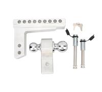 Taidda Supporto a Sfera Regolabile per Gancio di Traino in Lega di Alluminio per il Traino di Camion Pesanti, Meccanismo di Bloccaggio Sicuro per Sicurezza e stabilità, Argento, Adatto per