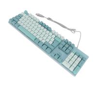 Taidda Tastiera da Gioco Cablata con Design a Lettere Grandi, Tastiera USB Retroilluminata per Anziani, Digitazione Senza Ritardi (Cielo bianco bluastro)