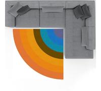 Taidianolp Personalized Corner Rugs Customized Pattern,Reading Corner Quarter Circle Area,Custom,155 x 155 cm,Modern Bedroom Contemporary Living Room Rug Throw Mat,