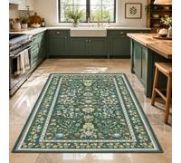 Taidianolp Tappeto Ingresso Interno Pelo Corto,Floreale Verde Multicolore, 60 x 90 cm, Decorazioni per interni Zerbini Ingresso Camera Cucina Bagno Rug