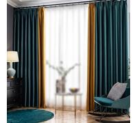 Taidianolp Tende Oscuranti,Larghezza 105 x Altezza 230 cm (2 Pezzi),Dark-Teal Yellow, Customized Bedroom Living Room Drapes Thermal Insulated Window Curtains
