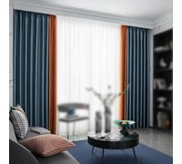 Taidianolp Tende Oscuranti,Larghezza 110 x Altezza 215 cm (2 Pezzi),Cool-blue Orange, Customized Grommet/Hooks Drapes Thermal Insulated for New Home Decor