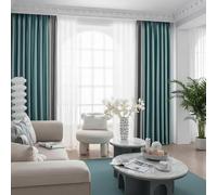 Taidianolp Tende Oscuranti,Larghezza 110 x Altezza 215 cm (2 Pezzi),Teal Grey, Customized Grommet/Hooks Drapes Thermal Insulated for New Home Decor