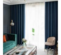 Taidianolp Tende Oscuranti per Interni Decorazioni Soggiorno, Camera da Letto, Salotto, 2 Pezzi, Larghezza 100 x Altezza 135 cm (Pack of 2), dark blue,Blackout Curtains,