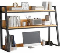 Taifuan 2 Livelli Libreria Da Scrivania Da Appoggio, Organizer Da Scrivania Regolabile, Organizzatore Scrivania Fai Da Te, Scaffale Organizer Scrivania, Per Ufficio(Black,45x13x35inch)