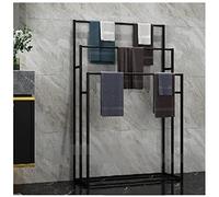 Taifuan Asciugamani da Terra, Piantana da Bagno a 3 Bracci,Porta Salviette, piantana Porta Asciugamani salvaspazio,per Cucina Bagno Piscina Esterna(Size:75 * 30 * 120cm,Color:Black)