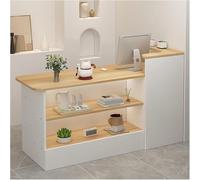 Taifuan Banco Reception, bancone Anteriore con cassetto, cassiere angolare, Tavolo Cassa al Dettaglio, per supermercato minimarket Hotel Bar Negozio di Abbigliamento(Walnut/Right,120x100x45cm)