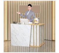 Taifuan Banco Reception Bancone Cassa per Negozio con Chiudibile Cassetti, Banco della Reception Semplice Moderno supermercato,Bancone Negozio per Ufficio(Size:120x40x90cm,Color:Colore Marmo)