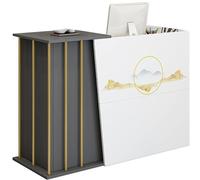 Taifuan Bancone Reception Ufficio Piccolo, Banco Reception Parrucchiere Moderno Tavolo,Bancone Cassa per Negozio con Cassetti Chiudibili a Chiave per Ufficio(Printed color,120x40x90cm)
