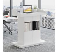 Taifuan Floor Standing Wooden Podium Lectern, Church Pulpit Podium with Storage Shelf And Cable Hole, Teacher Speaking Stand for Classroom, Office, Church And Presentation(C,31.4″x19.68″x44″)