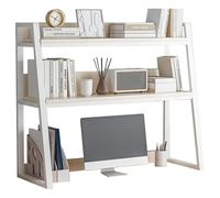 Taifuan Organizer Scrivania - Libreria Da Scrivania Da Appoggio, Scaffale Da Scrivania A 2 Livelli, Libreria Da Per Del Computer Per Ufficio(White,115x32x90cm)