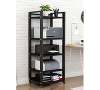Taifuan Rack Audio Mobile con Ruote Universali,Mobiletto Portaoggetti Stereo Audio A 4-7 Ripiani,Mobile Stereo Hi Fi Rack HiFi per Soggiorno, Ufficio, Home Theater(Black,5-Tier)