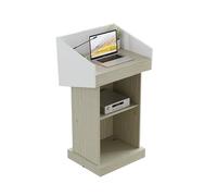 Taifuan Scrivania da podio con cassetto, Supporto for podio in Legno, pulpiti for chiese con cassetto chiudibile a Chiave e Area di stoccaggio Regolabile(Beige,Without Drawer)