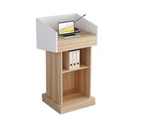 Taifuan Scrivania da podio con cassetto, Supporto for podio in Legno, pulpiti for chiese con cassetto chiudibile a Chiave e Area di stoccaggio Regolabile(Wood Color,Without Drawer)