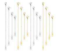 TAIHOBO 16 Pezzi Estensione per Catena in Acciaio Inossidabile, Estensori per Collane da 5,5/7,5/10,5/13cm, Catena di Estensione della Collana con Chiusura a Moschettone, per Bracciali Fai Da Te