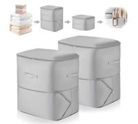 TAIHOBO 2PCS Organizzatore Super Salvaspazio Autocompattante, 54x42x60cm Sacchetti Salvaspazio, Contenitori Vestiti con Fori di Ventilazione, Sacchetto di Viaggio per Compressione per Piumini Coperte