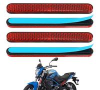 TAIHOBO Catadiottro Moto Adesivo, 100×13×7mm Riflettore Posteriore Moto Occhio di Gatto Omologato E4, 4 Pezzi Mini Riflettore Bicicletta Universale, Catadiottro Rettangolare Rosso per Scooter Moto