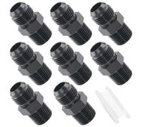 Taiidaues 10AN maschio svasato a 1/2" NPT tubo adattatore 8 pezzi raccordi tubo carburante in alluminio dritto nero con 1 pz nastro sigillante per sistemi di carburante, sistemi di raffreddamento