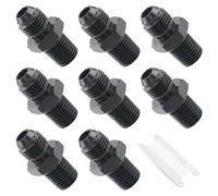 Taiidaues 6AN maschio svasato a 1/4" NPT adattatore per tubo del carburante, 8 pezzi, raccordi in alluminio dritto nero, con 1 nastro sigillante per sistemi di alimentazione, sistemi di raffreddamento