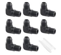 Taiidaues 6AN maschio svasato a 1/4" NPT adattatore raccordo tubo 8 pezzi 90 gradi gomito carburante tubo flessibile raccordi in alluminio nero con 1 pz nastro sigillante per linea carburante
