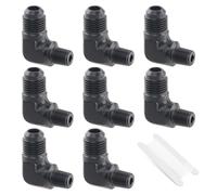 Taiidaues 6AN maschio svasato a 1/8" NPT adattatore raccordo tubo 8 pezzi 90 gradi gomito carburante tubo flessibile raccordi in alluminio nero con 1 pz nastro sigillante per linea carburante