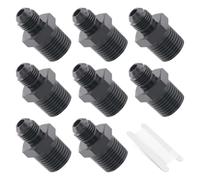 Taiidaues Adattatore per tubo flessibile 6AN maschio a 3/8" NPT, 8 pezzi, raccordi dritti in alluminio nero con 1 nastro sigillante per sistemi di alimentazione, sistemi di raffreddamento, sistemi di