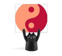 Taiji Otto Diagrammi Yin-Yang Modello Memo Holder Cartoon Gatto Nero Decorazione Stand