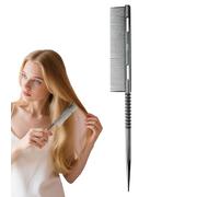 Tail Comb, Precision Metal Bristle Teasing Brush, Lightweight Root Styling Tool with Ergonomic Handle, Hair Sectioning Comb for Wife Daughter Mom Use, 9.25x1.06 Inches