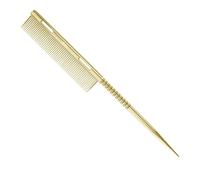 Tail Comb, Root Teasing Brush, Fine Tooth Styling Tool, LightweightDetangler for Precision Parting, Aluminum Comb for HairStylist, Hair Sectioning and Smooth Control Use, Gold