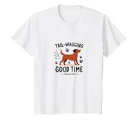 Tail-Wagging Good Time Dog Lover Paw Maglietta, Bambini, Bianco, 8 Anni