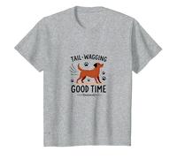 Tail-Wagging Good Time Dog Lover Paw Maglietta, Bambini, Grigio Melange, 8 Anni
