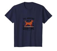 Tail-Wagging Good Time Dog Lover Paw Maglietta, Bambini, Navy, 8 Anni