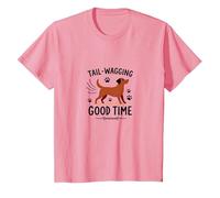 Tail-Wagging Good Time Dog Lover Paw Maglietta, Bambini, Rosa, 8 Anni
