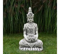Tailandesi Tempel Buddha Statua Figura 65 CM 37 KG Grigio Cemento bianco