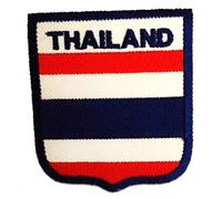 Tailandia bandiera - Toppe termoadesive Patch Toppa ricamate, misura: 6,5 x 7,3 cm