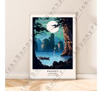 Tailandia Phuket Stampa Illustrazione Art Poster di Viaggio Arredo Casa Regalo