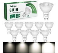 Tailcas Dimmerabile Lampadine LED GU10 7W, Luce Bianca Freddo 6000K 500 Lumen, Equivalenti ad Lampada Alogene da 50W, Fascio 38 Gradi Spotlight LED Risparmio Energetico, 220-240V AC, Pacco da 10