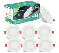 Tailcas Faretti Led da Incasso per Cartongesso 2700K, 6w 600lm IP44 Ultra Slim Faretto da Incasso Bagno, 26mm Bianca Naturale Luci Ultrasottili da Soffitto Integrati, Foro Φ 75-95mm
