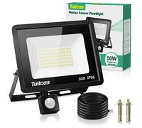 Tailcas 50W Faretto Led da Esterno con Sensore di Movimento, IP66 Impermeabile Faro Led Esterno, 72 Leds 6500K 4500LM Bianca Fredda -Luce a Led da Interno ed Esterno per Garage Cortile Giardino