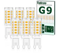 Tailcas G9 LED Lampadina, 3.5W Equivalenti 30W 40W Lampada Alogena, Bianco Caldo 3000K Lampade LED G9 350LM, AC220-240V, Non Dimmerabile, Nessun Sfarfallio, 6 pezzi
