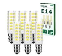 Tailcas Lampadina LED E14 5W, Luce Fredda 6000K Lampade LED di mais 500LM, Equivalenti a 50W Incandescenza, Nessun Sfarfallio Non Dimmerabile, AC220-240V,6 Pezzi
