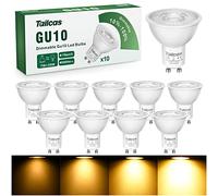 Tailcas Lampadine LED GU10 Dimmerabile, 7W Luce Bianca Calda 3000K 500LM, Fascio Stretto 38° Spotlight LED, Equivalenti a Alogene 50W, Nessun Sfarfallio GU10 LED Lampada, 10 Pezzi