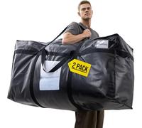 TAILI Borsa extra large per traslochi, riporre vestiti, biancheria da letto, piumoni, trapunte e coperte. Borse jumbo con cerniera (NERO, CONFEZIONE DA 2)