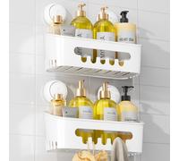 TAILI Caddy da Doccia a Ventosa, Scaffale Organizzatore da Bagno a Parete per Shampoo, Lavaggi per il Corpo, Rack da Doccia in Plastica, Rimovibile Senza Trapano