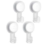 TAILI Ganci a Ventosa per Bagno Confezione da 4 Senza Foratura, Riutilizzabili, Impermeabili, Rimovibili Ventose con Gancio per Doccia, Cucina, Porta, Finestra, Trasparente