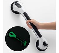 TAILI Maniglie Doccia Che si Illuminano al Buio, 110 KG Maniglia a Ventosa per Bagno, 43 CM Maniglioni per Anziani, Impugnatura di Sicurezza Rimovibile senza Foratura, Impermeabile, Nero