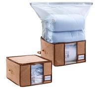 TAILI Sacchetti sottovuoto 2 in 1, salvaspazio, design unico in legno, 42 x 40 x 25 cm, per piumini, vestiti, biancheria da letto, scatola portaoggetti pieghevole per risparmiare l'80% di spazio in